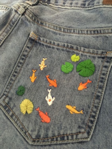 broderie sur du jeans